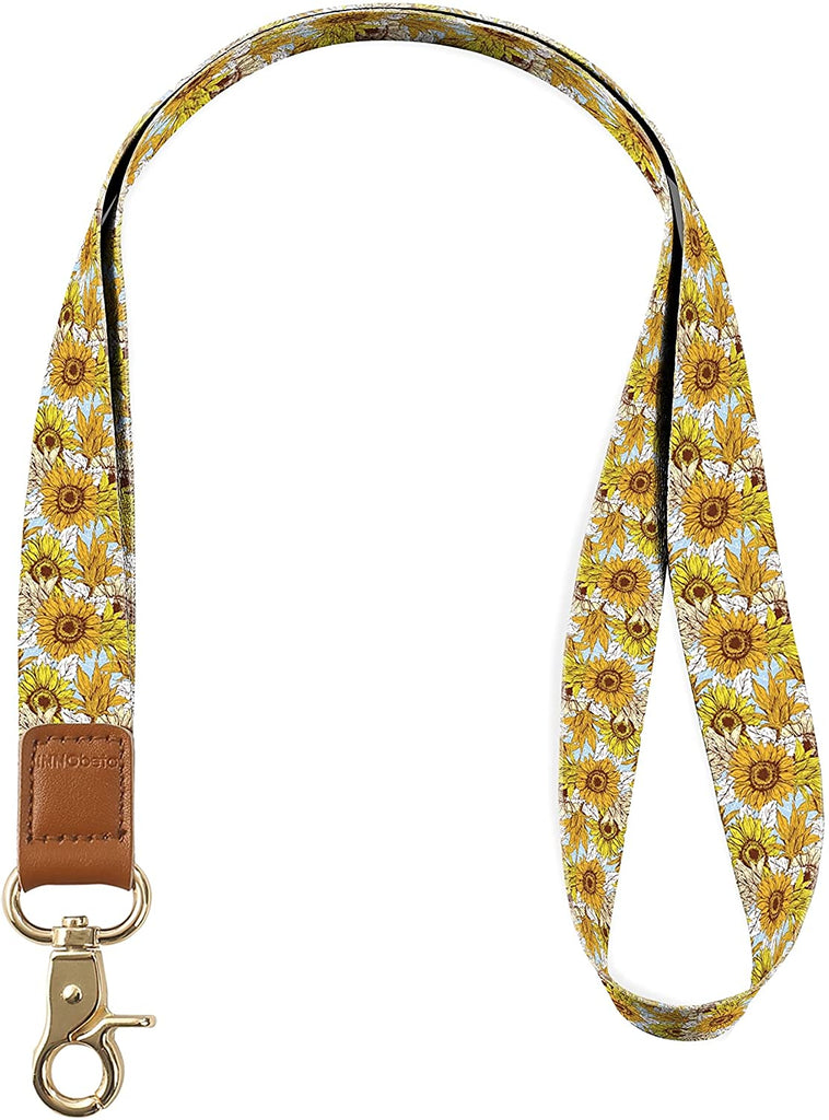 Neck Lanyard for Keychain, ID Badge Holder, Wallet or Cell Phone (Sunflower)