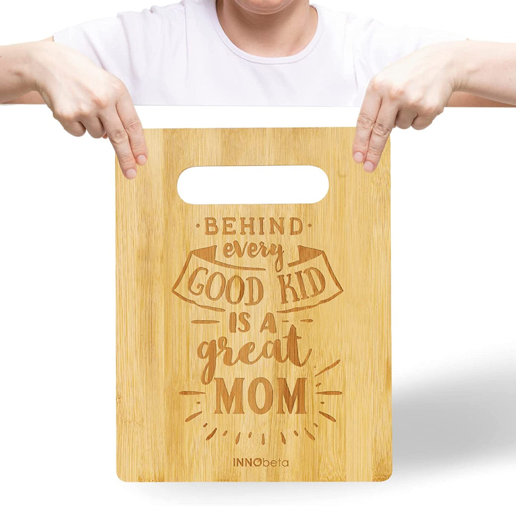 Bamboo Cutting Board for Mom (Behind Every Good Kid is a Great Mom)