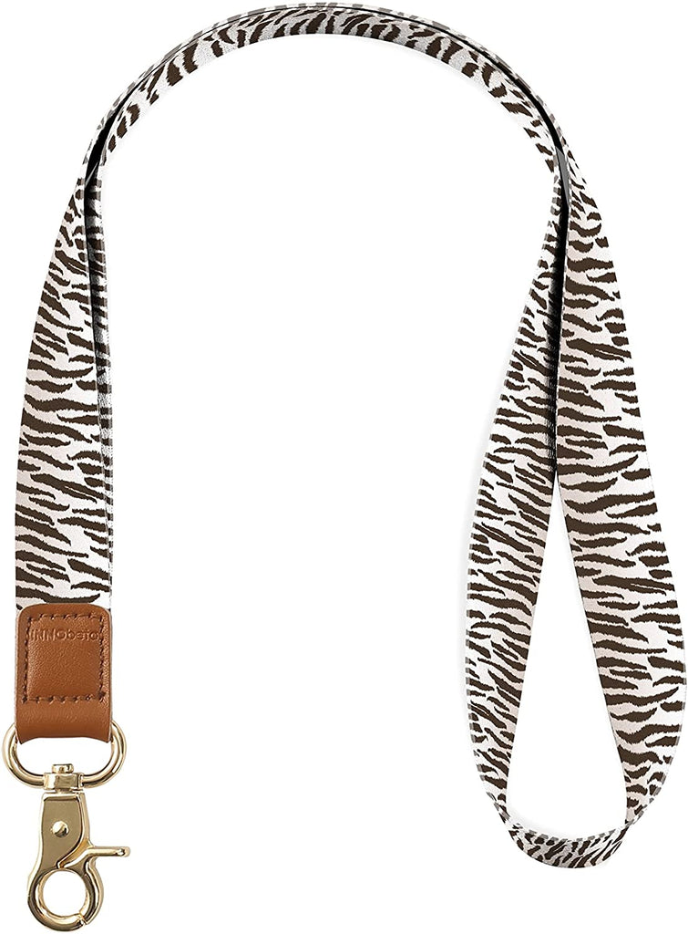 Neck Lanyard for Keychain, ID Badge Holder, Wallet or Cell Phone (White Tiger)