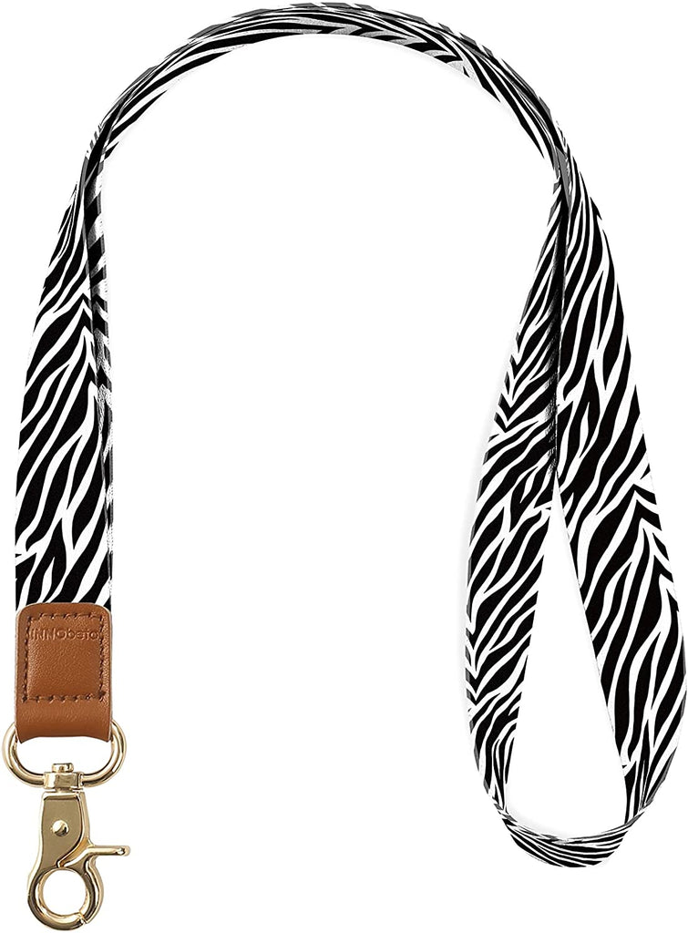 Neck Lanyard for Keychain, ID Badge Holder, Wallet or Cell Phone (Zebra)